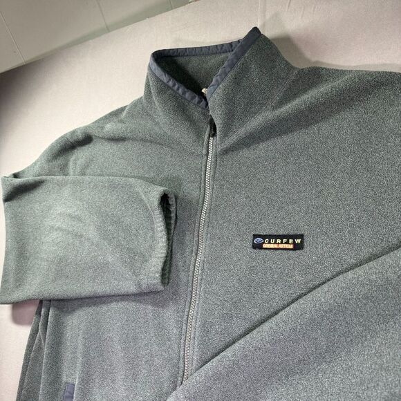 Curfew Full Zip Jacket Mens‎ XL Gray Fleece Nylon Pockets Mock Neck Outdoors Ski - Picture 2 of 12
